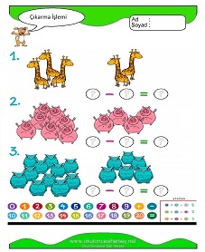 Çıkarma İşlemi Çalışma Sayfaları